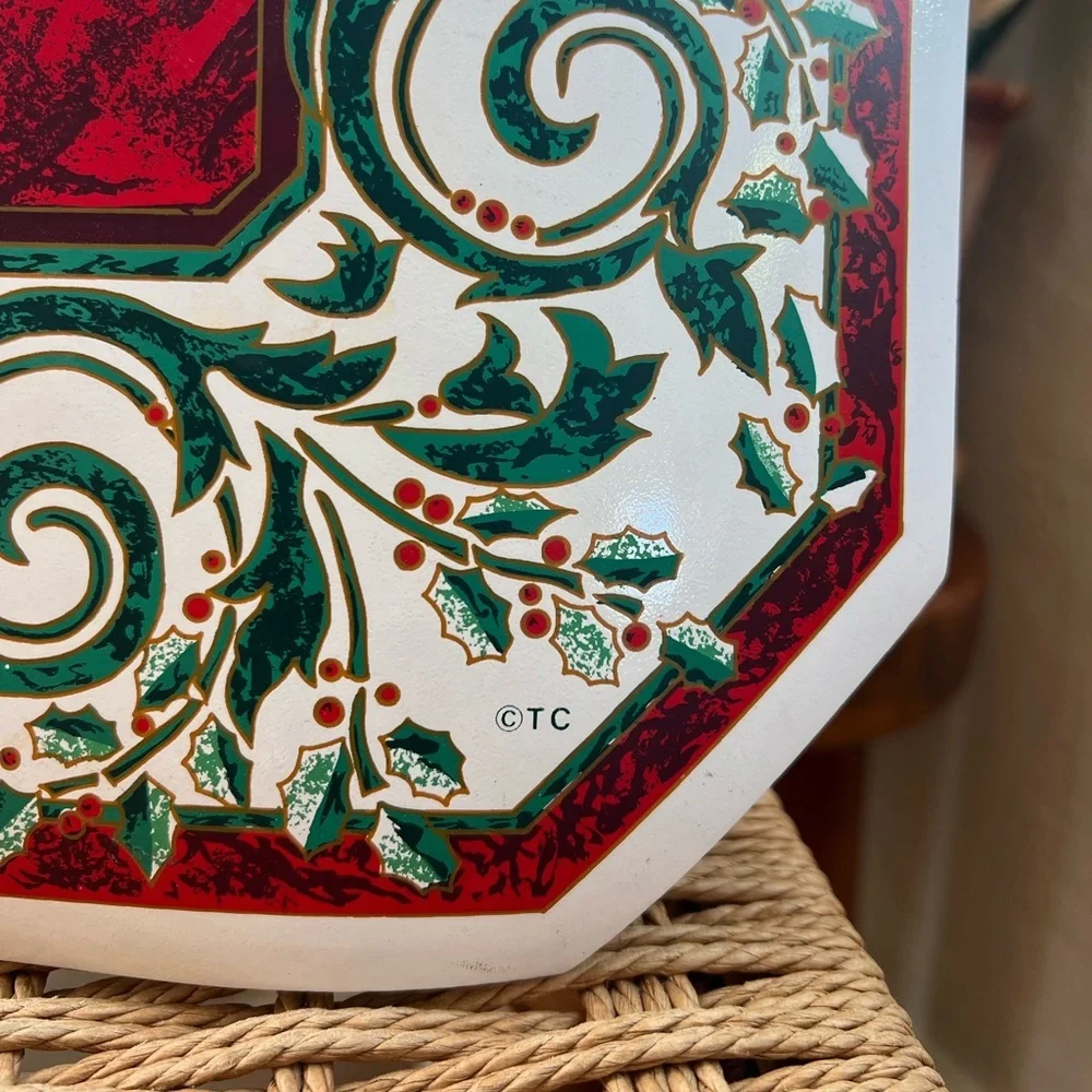 Vintage Christmas Vinyl Placemats (Set of 4) | Holly Berry Holiday Decor